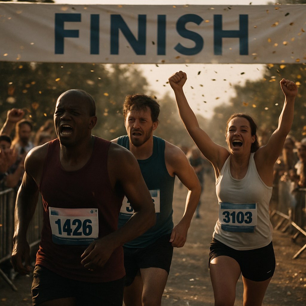 Marathon finish line